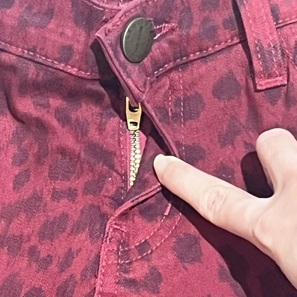Current Elliot Skinny Jeans The Stiletto Womens 30 Leopard Print Blood Red - Picture 8 of 9